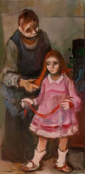 Madre e figlia, 1983-’84, olio su tela, cm 120x60, Napoli, collezione privata